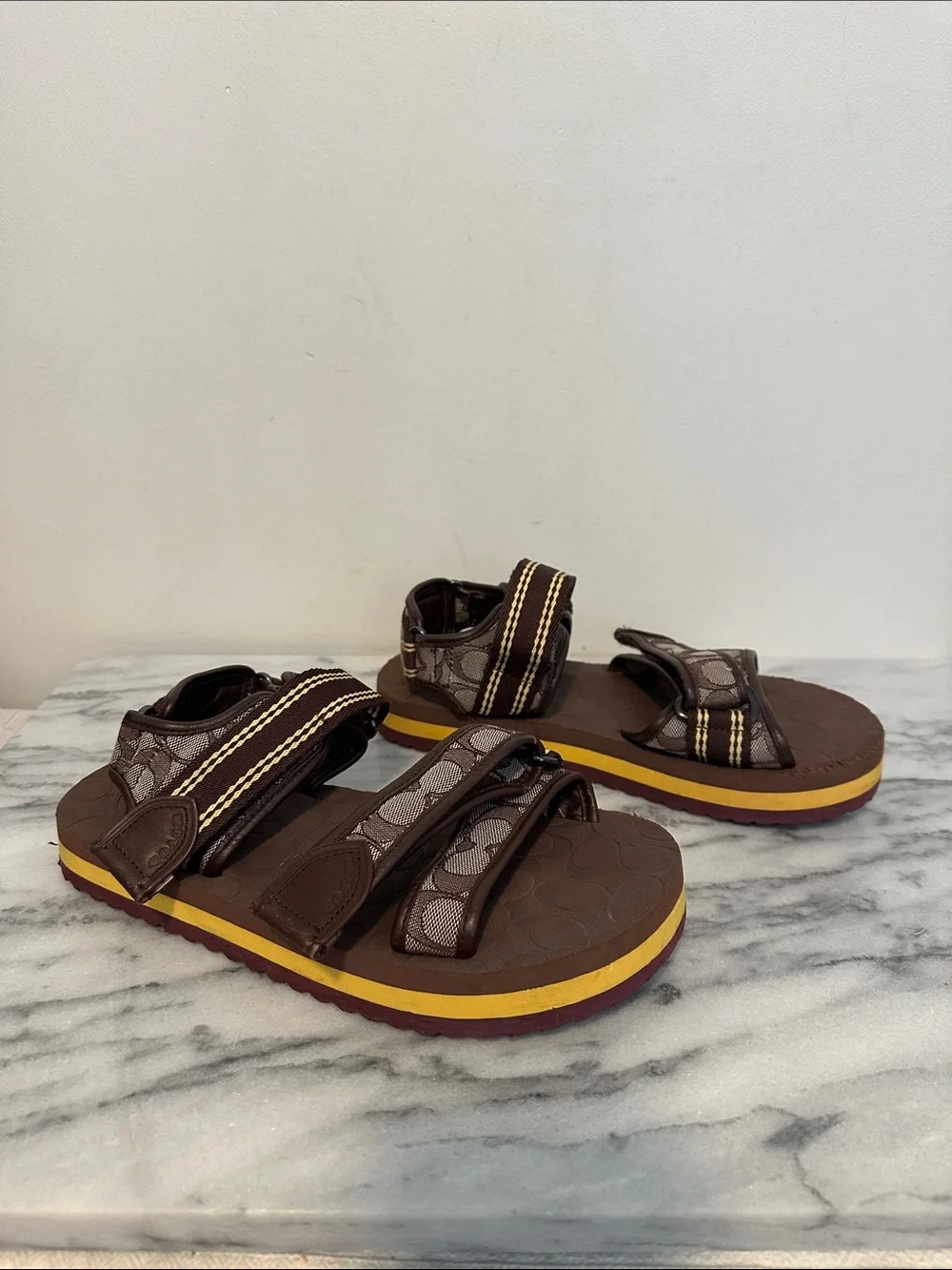 Coach Signature Jacquard Sport Sandals unisex size 9.5